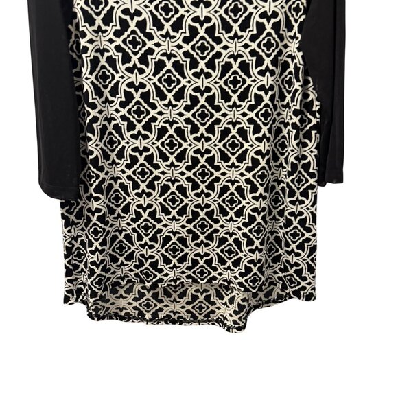 Chicos Black White Geometric Print Travelers blouse  Size M tunic - Picture 5 of 12